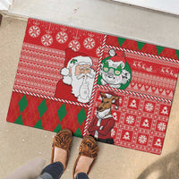 Australian Christmas Rubber Doormat - Santa Koala Kangaroo and Holiday Cheer