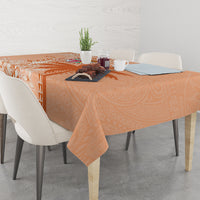 Bula Fiji Tablecloth Tropical Flower and Tapa Pattern Peach Fuzz Color LT03 - Polynesian Pride