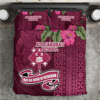 Fiji Adi Cakobau School Bedding Set Tropical Flower and Tapa Pattern LT03 Pink - Polynesian Pride