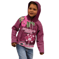 Fiji Adi Cakobau School Kid Hoodie Tropical Flower and Tapa Pattern LT03 - Polynesian Pride