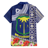Fiji Natabua High School Hawaiian Shirt Tropical Flower and Tapa Pattern Blue Style LT03 - Polynesian Pride
