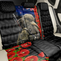New Zealand Kiwi Soldier ANZAC Back Car Seat Cover Red Poppy Flower and Silver Fern Pattern LT03