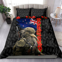 New Zealand Kiwi Soldier ANZAC Bedding Set Red Poppy Flower and Silver Fern Pattern LT03 - Polynesian Pride