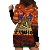 The Rising Sun Badge ANZAC Hoodie Dress Last Post Field of Poppy Starry Night Style LT03 - Polynesian Pride