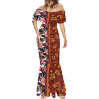 Japanese Culture Hawaii Style Mermaid Dress Hawaiian Tribal and Japanese Pattern Together Culture LT03 - Polynesian Pride