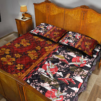 Pan-Pacific Festival Quilt Bed Set Hawaiian Tribal and Japanese Pattern Together Culture