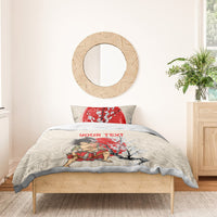 Personalised Pan-Pacific Festival Bedding Set Japanese Samurai with Hawaiian Pattern