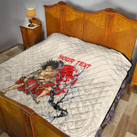 Personalised Pan-Pacific Festival Quilt Japanese Samurai with Hawaiian Pattern