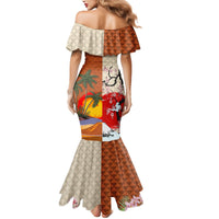 Japanese Culture Hawaii Style Mermaid Dress Mauna Kea and Fuji Mountains LT03 - Polynesian Pride