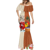 Japanese Culture Hawaii Style Mermaid Dress Mauna Kea and Fuji Mountains LT03 - Polynesian Pride