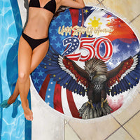 Philippines and United States Semiquincentennial Beach Blanket Eagle and National Flag Style