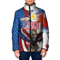 Philippines and United States Semiquincentennial Padded Jacket Eagle and National Flag Style