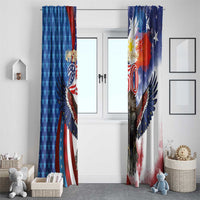 Philippines and United States Semiquincentennial Window Curtain Eagle and National Flag Style LT03 - Polynesian Pride