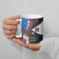 American Samoa and United States Semiquincentennial Ceramic Mug Bald Eagle with National Flag Style
