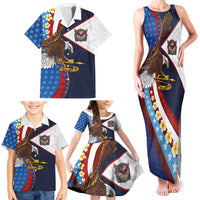 American Samoa and United States Semiquincentennial Family Matching Tank Maxi Dress and Hawaiian Shirt Bald Eagle with National Flag Style LT03 - Polynesian Pride