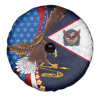 American Samoa and United States Semiquincentennial Spare Tire Cover Bald Eagle with National Flag Style
