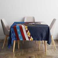 American Samoa and United States Semiquincentennial Tablecloth Bald Eagle with National Flag Style