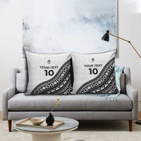 Custom Fijian Rugby Pillow Cover Tapa Pattern and Palm Tree Tribal