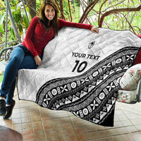 Custom Fijian Rugby Quilt Tapa Pattern and Palm Tree Tribal