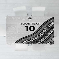 Custom Fijian Rugby Tablecloth Tapa Pattern and Palm Tree Tribal