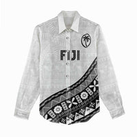 Custom Fijian Rugby Women Casual Shirt Tapa Pattern and Palm Tree Tribal