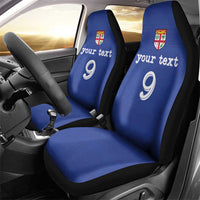 Custom Fijian Football Car Seat Cover Tapa Pattern and Shark Tribal