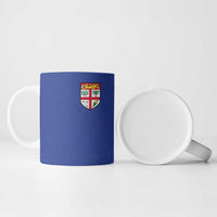 Custom Fijian Football Ceramic Mug Tapa Pattern and Shark Tribal