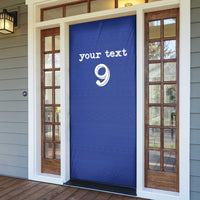 Custom Fijian Football Door Cover Tapa Pattern and Shark Tribal
