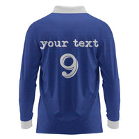 Custom Fijian Football Long Sleeve Polo Shirt Tapa Pattern and Shark Tribal