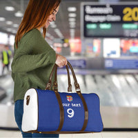 Custom Fijian Football Travel Bag Tapa Pattern and Shark Tribal