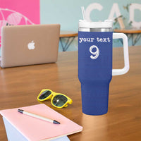 Custom Fijian Football Tumbler With Handle Tapa Pattern and Shark Tribal