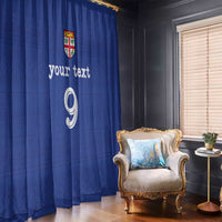 Custom Fijian Football Window Curtain Tapa Pattern and Shark Tribal