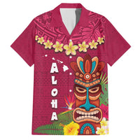 Hawaii Plumeria Lei Hawaiian Shirt Tiki and Kakau Pattern Pink Color LT03 Pink - Polynesian Pride