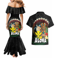 Aloha Hawaii Couples Matching Mermaid Dress and Hawaiian Shirt Kanaka Maoli with Polynesian Spiral Plumeria LT03 - Polynesian Pride
