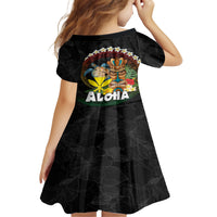 Aloha Hawaii Family Matching Off The Shoulder Long Sleeve Dress and Hawaiian Shirt Kanaka Maoli with Polynesian Spiral Plumeria LT03 - Polynesian Pride
