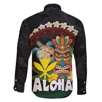 Aloha Hawaii Family Matching Off Shoulder Maxi Dress and Hawaiian Shirt Kanaka Maoli with Polynesian Spiral Plumeria LT03 - Polynesian Pride
