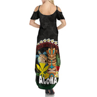 Aloha Hawaii Family Matching Summer Maxi Dress and Hawaiian Shirt Kanaka Maoli with Polynesian Spiral Plumeria LT03 - Polynesian Pride