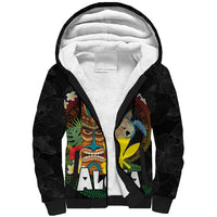 Aloha Hawaii Sherpa Hoodie Kanaka Maoli with Polynesian Spiral Plumeria