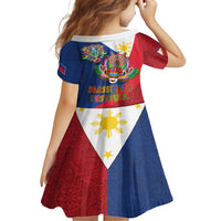 Philippines MassKara Family Matching Summer Maxi Dress and Hawaiian Shirt Filipino Carnival Mask and Polynesian Pattern