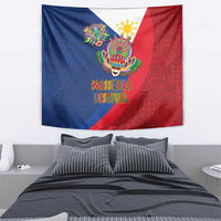 Philippines MassKara Tapestry Filipino Carnival Mask and Polynesian Pattern