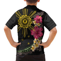 Hawaii and Philippines Together Hawaiian Shirt Hibiscus Flower and Sun Badge Polynesian Pattern Coloful