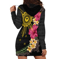 Hawaii and Philippines Together Hoodie Dress Hibiscus Flower and Sun Badge Polynesian Pattern Coloful