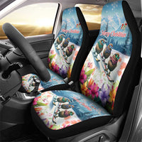 New Zealand Merry Christmas Car Seat Cover Kiwi Birds Snow Boarding-Vibrant Tropical Flower - Polynesian Pride