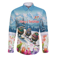 New Zealand Merry Christmas Family Matching Mermaid Dress and Hawaiian Shirt Kiwi Birds Snow Boarding-Vibrant Tropical Flower - Polynesian Pride