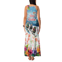 New Zealand Merry Christmas Family Matching Tank Maxi Dress and Hawaiian Shirt Kiwi Birds Snow Boarding-Vibrant Tropical Flower - Polynesian Pride