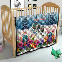 New Zealand Merry Christmas Quilt Kiwi Birds Snow Boarding-Vibrant Tropical Flower - Polynesian Pride