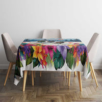New Zealand Merry Christmas Tablecloth Kiwi Birds Snow Boarding-Vibrant Tropical Flower - Polynesian Pride
