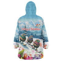 New Zealand Merry Christmas Wearable Blanket Hoodie Kiwi Birds Snow Boarding-Vibrant Tropical Flower - Polynesian Pride