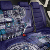 Samoan Siapo Art Tattoo Polynesian Pattern Back Car Seat Cover Navy Color - Polynesian Pride