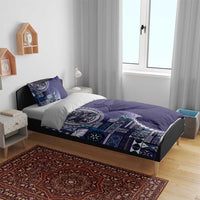 Samoan Siapo Art Tattoo Polynesian Pattern Bedding Set Navy Color - Polynesian Pride